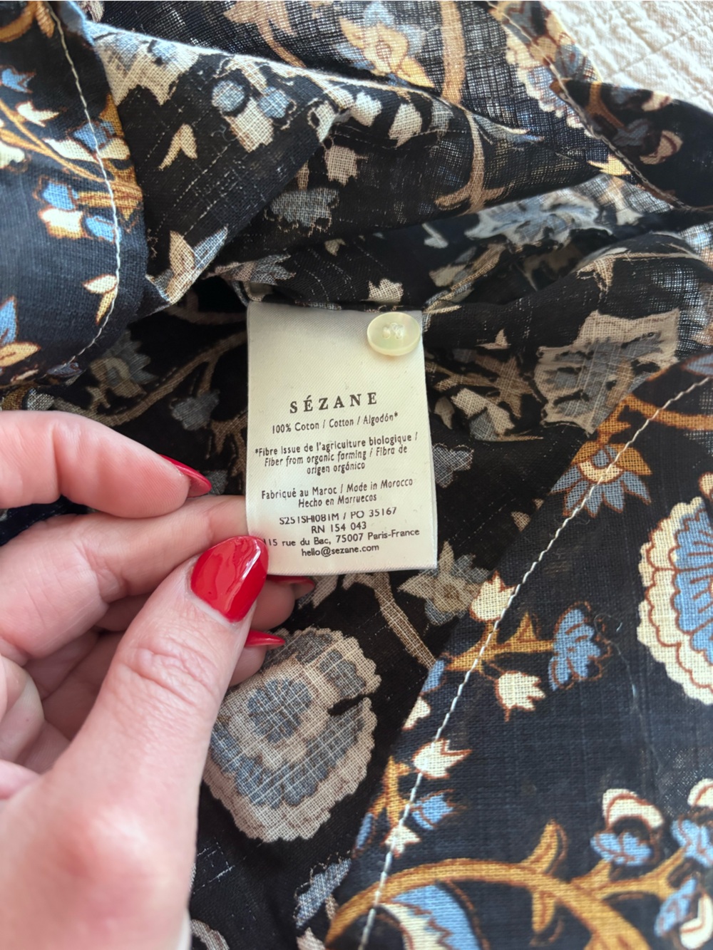 NWT Sézane Set - Maxy Shirt + Azziano Trousers in Heather Print Size 4/36 - Picture 13 of 14